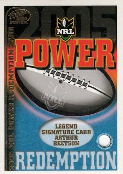 2005 Select Power - Signature Cards Redemption #LSR1 Arthur Beetson Front